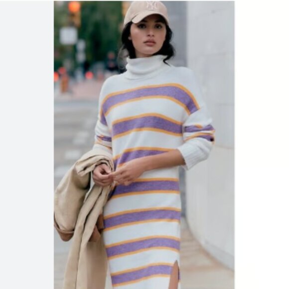Brand New by anthropologie Daily Practice Karigan Midi Sweater Dress: Turtleneck - Picture 2 of 6